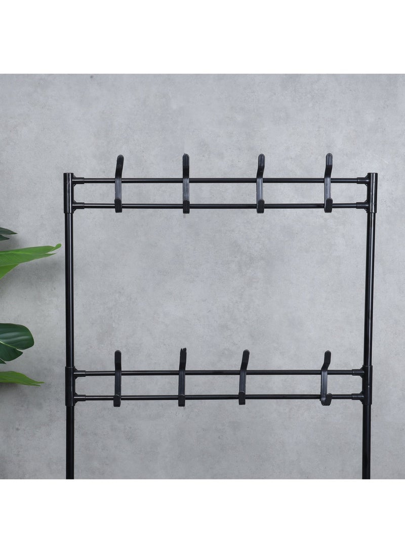 Royalford Portable Shoe Rack RF12781 with 4 Shelves and 8 Hooks, 10 kg Capacity, Strong Metal Rods, Easy to Assemble Multi-Purpose Storage for Shoes, Cap, and other Accessories - Image 4
